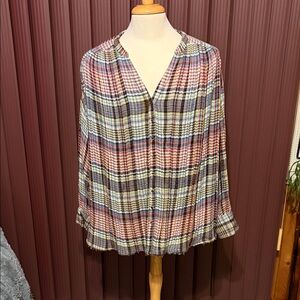 Plaid Button-Up Women Top